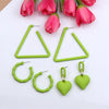 1 Set Simple Style Flower Spray Paint Arylic Drop Earrings