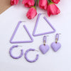 1 Set Simple Style Flower Spray Paint Arylic Drop Earrings