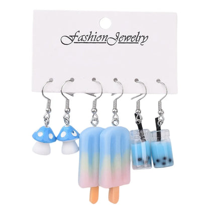 1 Set Simple Style Fruit Enamel Arylic Drop Earrings