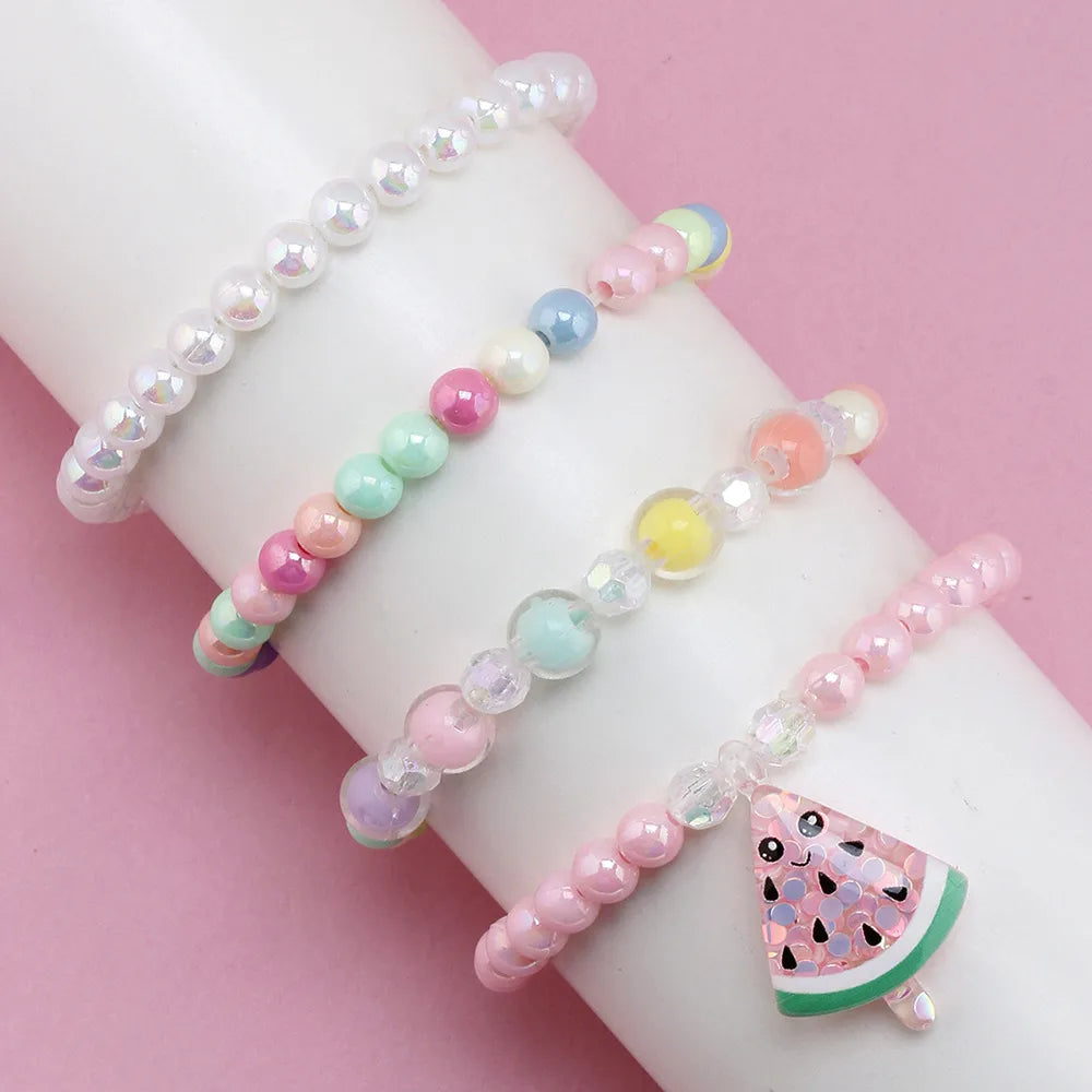 1 Set Simple Style Fruit Plastic Beaded Kid'S Bracelets