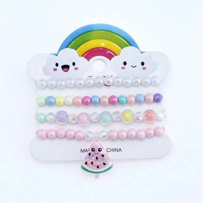 1 Set Simple Style Fruit Plastic Beaded Kid'S Bracelets