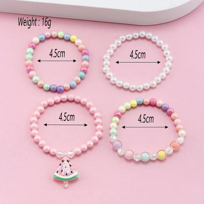 1 Set Simple Style Fruit Plastic Beaded Kid'S Bracelets