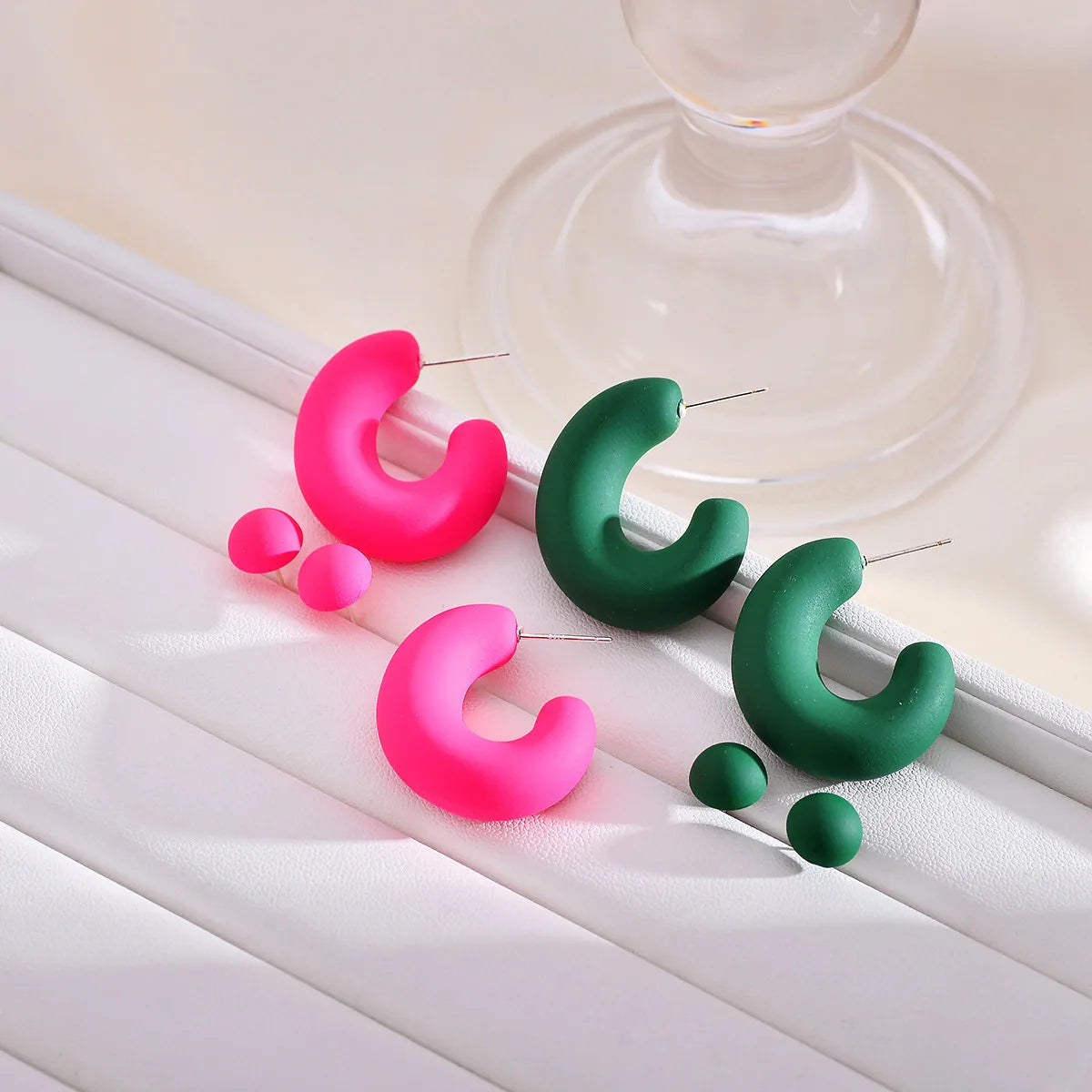 1 Set Simple Style Geometric Arylic Ear Studs