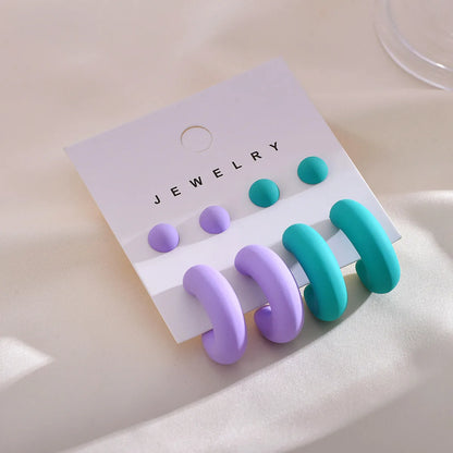 1 Set Simple Style Geometric Arylic Ear Studs