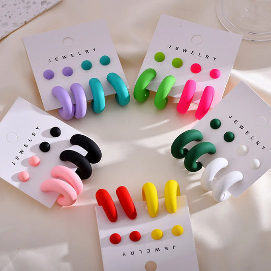 1 Set Simple Style Geometric Arylic Ear Studs