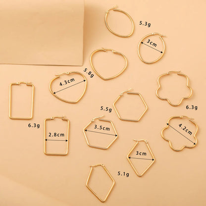 1 Set Simple Style Geometric Plating Stainless Steel Earrings