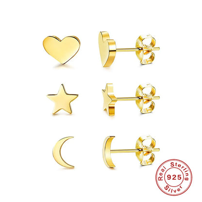 1 Set Simple Style Geometric Sterling Silver Plating Ear Studs