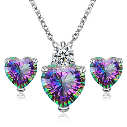 1 Set Simple Style Heart Shape Alloy Inlay Zircon Women'S Jewelry Set