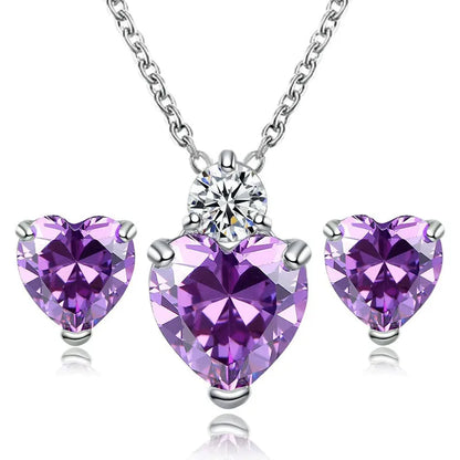 1 Set Simple Style Heart Shape Alloy Inlay Zircon Women'S Jewelry Set