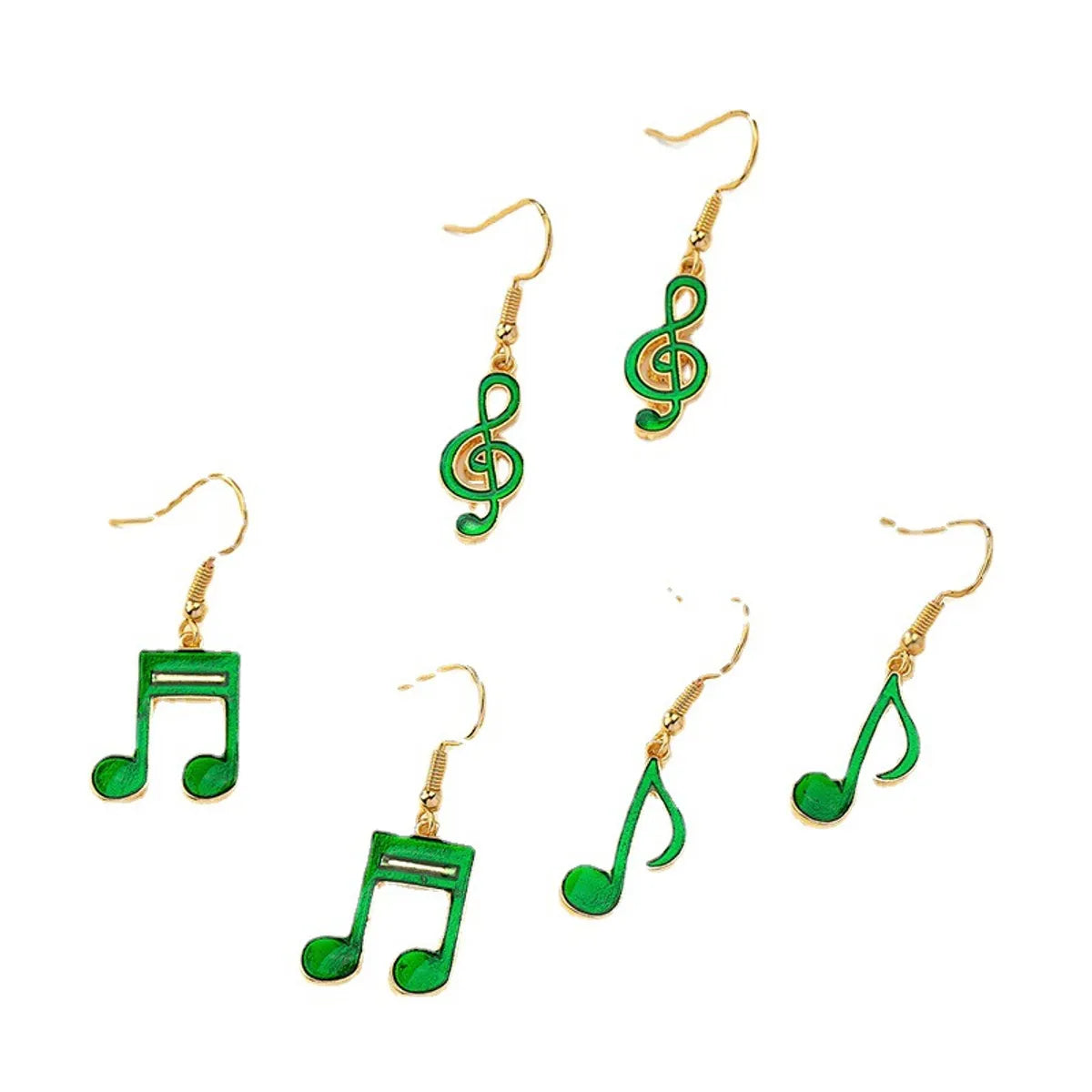 1 Set Simple Style Notes Enamel Alloy Drop Earrings