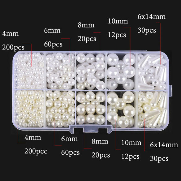 1 Set Imitation Pearl Geometric Round Beads