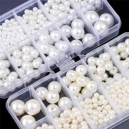 1 Set Imitation Pearl Geometric Round Beads