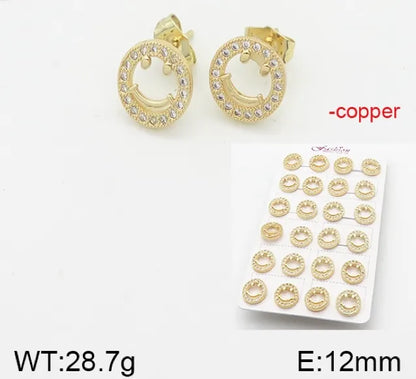 1 Set Simple Style Rabbit Star Moon Copper Ear Studs