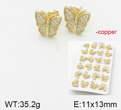 1 Set Simple Style Rabbit Star Moon Copper Ear Studs