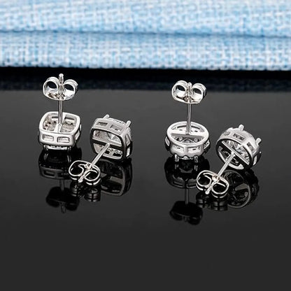 1 Set Simple Style Solid Color Plating Inlay Copper Zircon 18k Gold Plated White Gold Plated Ear Studs