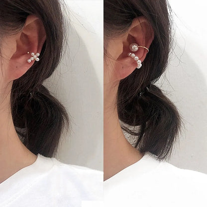 1 Set Simple Style U Shape Inlay Imitation Pearl Pearl Earrings