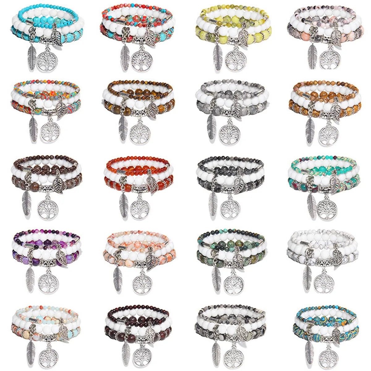 1 Set Streetwear Geometric Agate Metal Women's Bracelets