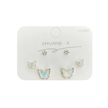 1 Set Sweet Butterfly Alloy Resin Ear Studs