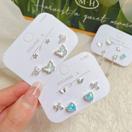 1 Set Sweet Butterfly Alloy Resin Ear Studs