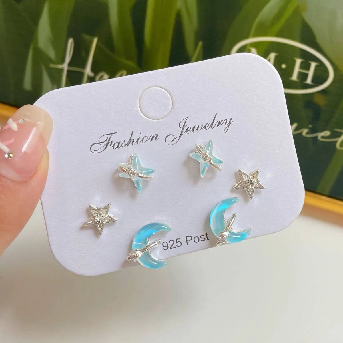 1 Set Sweet Butterfly Alloy Resin Ear Studs