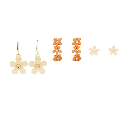 1 Set Sweet Flower Alloy Stoving Varnish Women'S Earrings