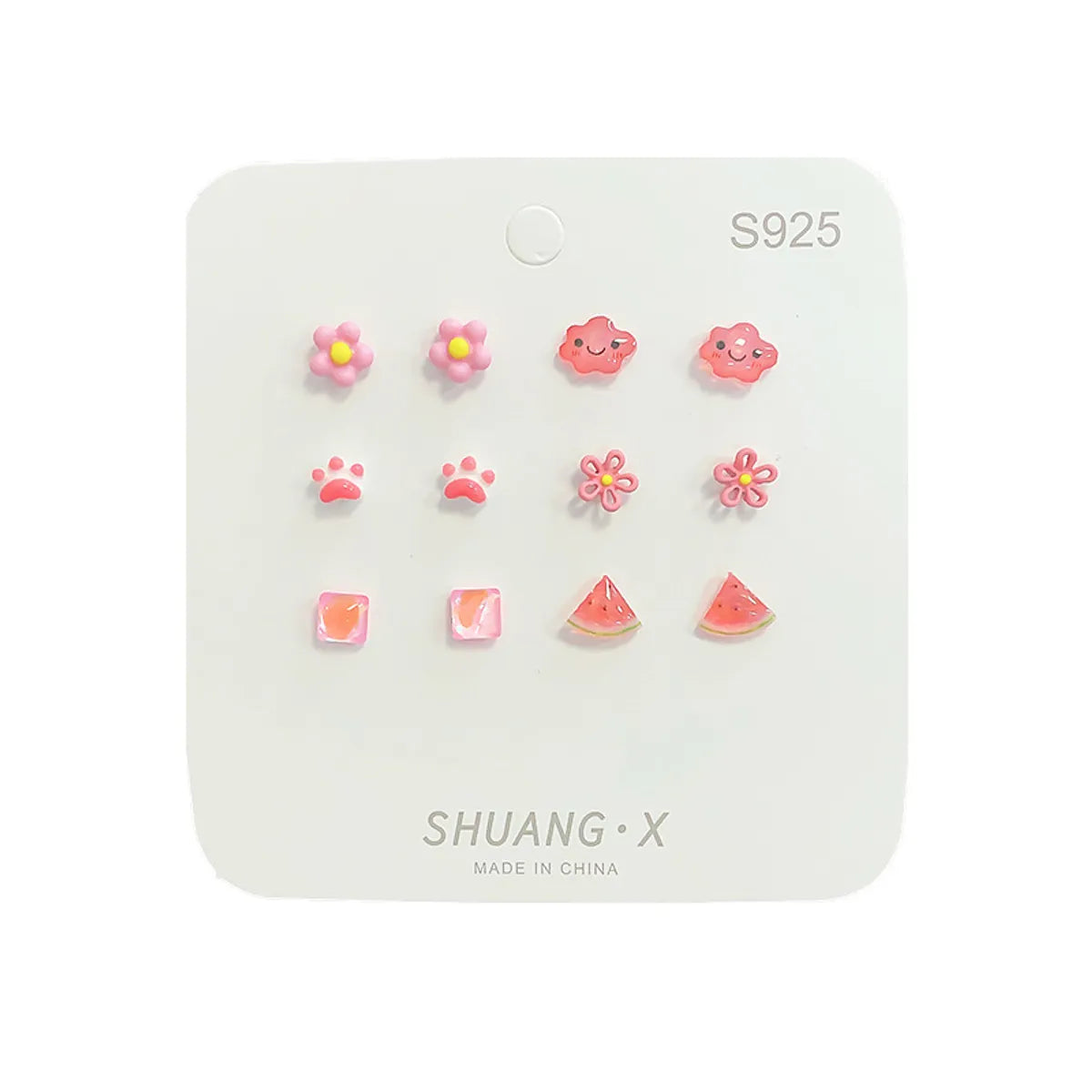 1 Set Sweet Heart Shape Flower Bow Knot Alloy Ear Studs