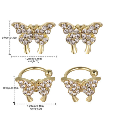 1 Set Sweet Simple Style Butterfly Rhinestone Alloy Rhinestones Ear Cuffs