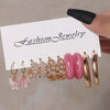 1 Set Sweet Simple Style Round Butterfly Leopard Inlay Arylic Artificial Pearls Earrings