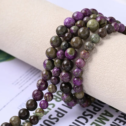 1 Strand/Package Diameter 4mm Diameter 6 Mm Diameter 8mm Hole Under 1mm Hole 1~1.9mm Natural Stone Purple Perilla Stone/Chromagnesite Marble Simple Polished Beads