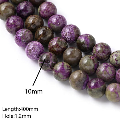 1 Strand/Package Diameter 4mm Diameter 6 Mm Diameter 8mm Hole Under 1mm Hole 1~1.9mm Natural Stone Purple Perilla Stone/Chromagnesite Marble Simple Polished Beads