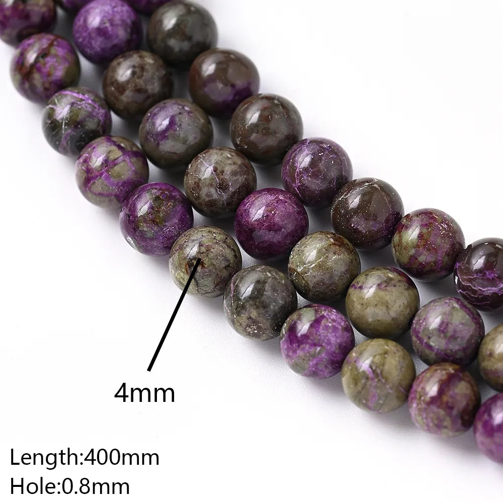 1 Strand/Package Diameter 4mm Diameter 6 Mm Diameter 8mm Hole Under 1mm Hole 1~1.9mm Natural Stone Purple Perilla Stone/Chromagnesite Marble Simple Polished Beads