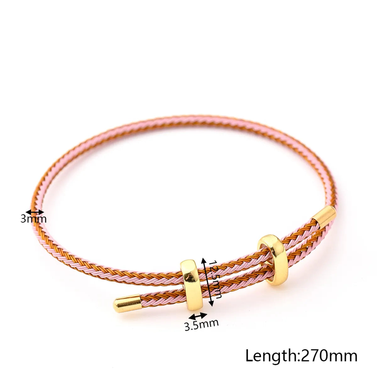 1 Strand/Package Wire Rope Copper 18K Gold Plated Polished Jewelry Accessories