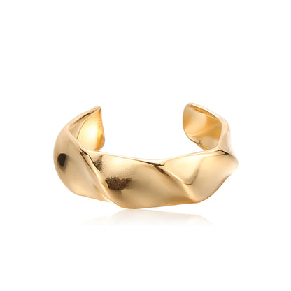 1 Women's Ins Style Simple Gold Stainless Steel Ring