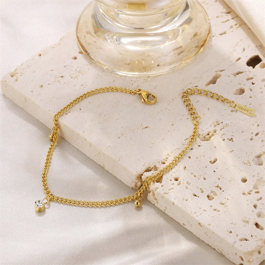 1 Women'S Stainless Steel Gold Anklet