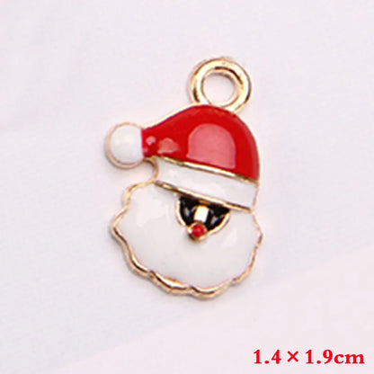 10 PCS/Package 10*17mm 15 * 19mm Alloy Christmas Hat Christmas Tree Santa Claus Pendant