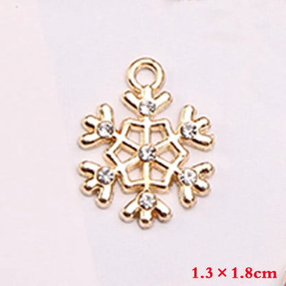 10 PCS/Package 10*17mm 15 * 19mm Alloy Christmas Hat Christmas Tree Santa Claus Pendant