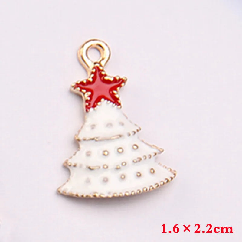 10 PCS/Package 10*17mm 15 * 19mm Alloy Christmas Hat Christmas Tree Santa Claus Pendant