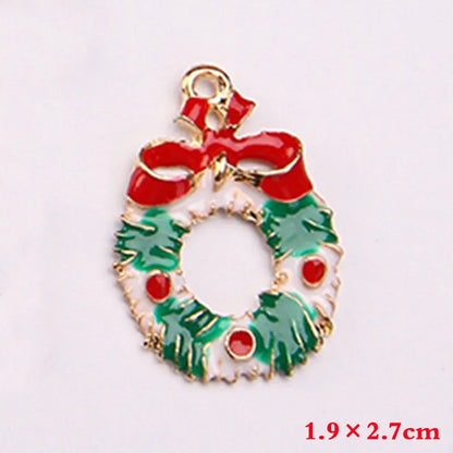 10 PCS/Package 10*17mm 15 * 19mm Alloy Christmas Hat Christmas Tree Santa Claus Pendant