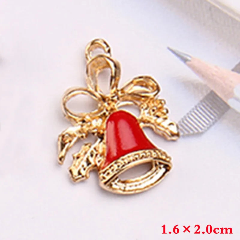 10 PCS/Package 10*17mm 15 * 19mm Alloy Christmas Hat Christmas Tree Santa Claus Pendant