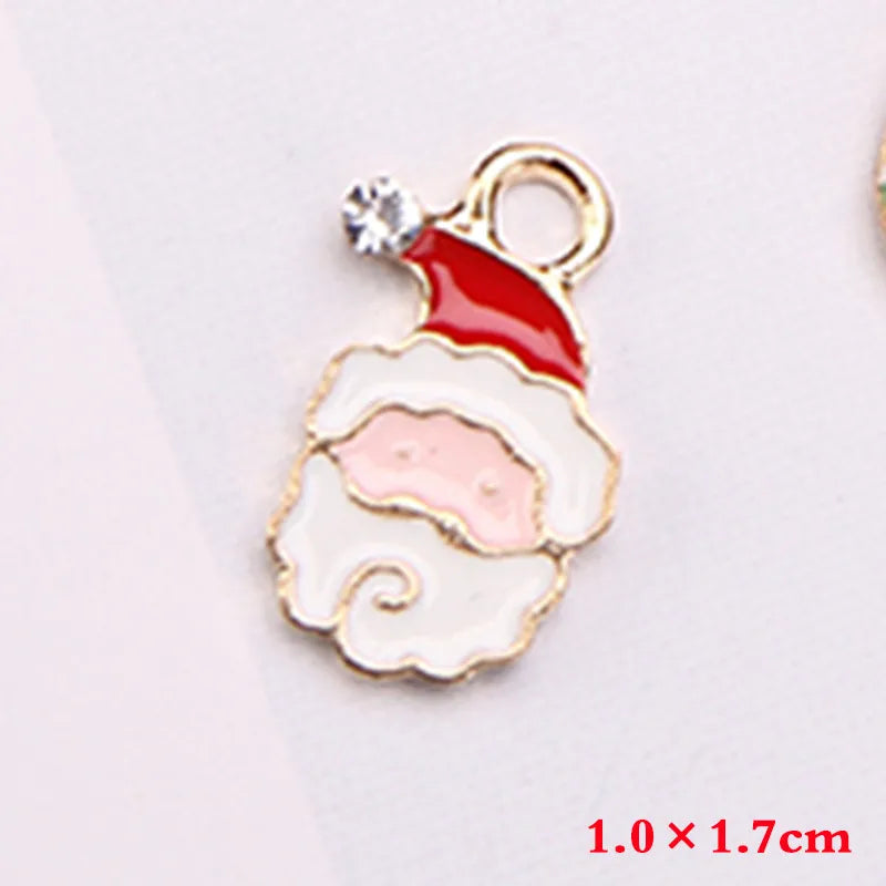 10 PCS/Package 10*17mm 15 * 19mm Alloy Christmas Hat Christmas Tree Santa Claus Pendant