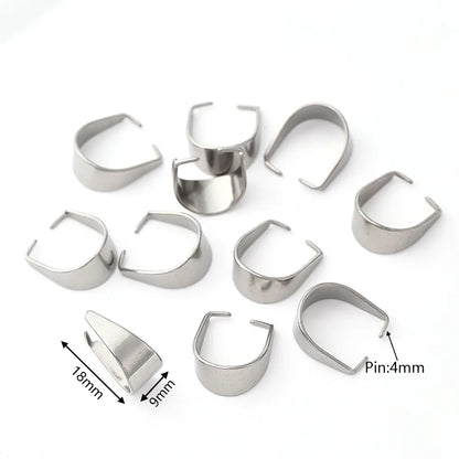 10 PCS/Package 100 PCS/Package 3x7mm 4X8mm 5x10mm 201 Stainless Steel U Shape Simple Solid Color Polished Melon Seed Buckle Jewelry Buckle