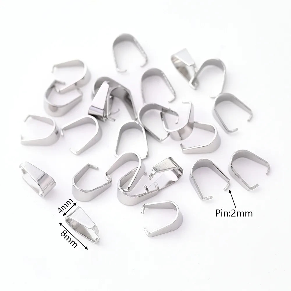 10 PCS/Package 100 PCS/Package 3x7mm 4X8mm 5x10mm 201 Stainless Steel U Shape Simple Solid Color Polished Melon Seed Buckle Jewelry Buckle