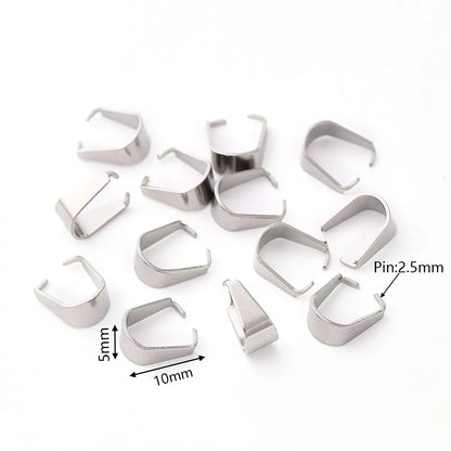 10 PCS/Package 100 PCS/Package 3x7mm 4X8mm 5x10mm 201 Stainless Steel U Shape Simple Solid Color Polished Melon Seed Buckle Jewelry Buckle