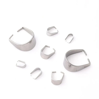 10 PCS/Package 100 PCS/Package 3x7mm 4X8mm 5x10mm 201 Stainless Steel U Shape Simple Solid Color Polished Melon Seed Buckle Jewelry Buckle