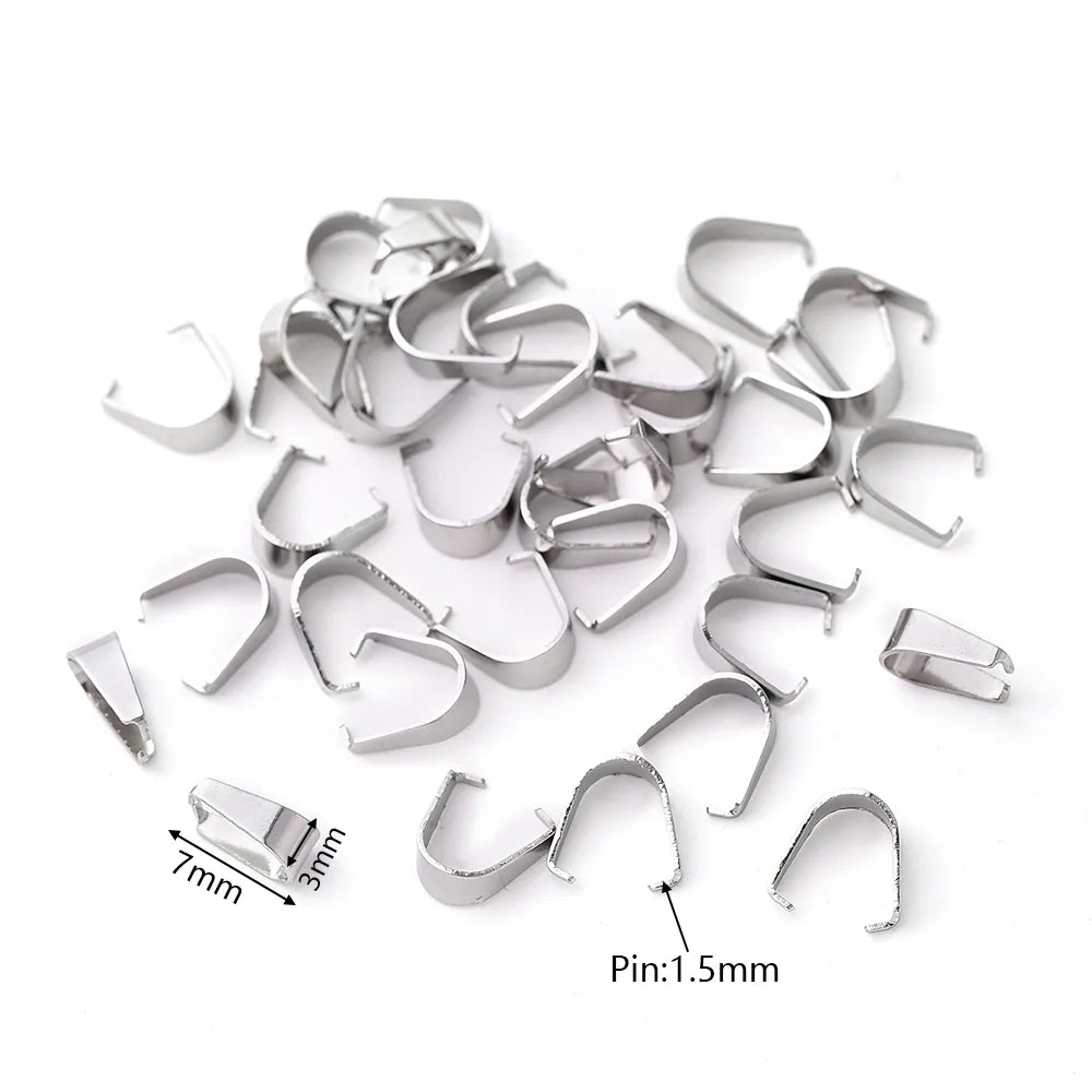 10 PCS/Package 100 PCS/Package 3x7mm 4X8mm 5x10mm 201 Stainless Steel U Shape Simple Solid Color Polished Melon Seed Buckle Jewelry Buckle