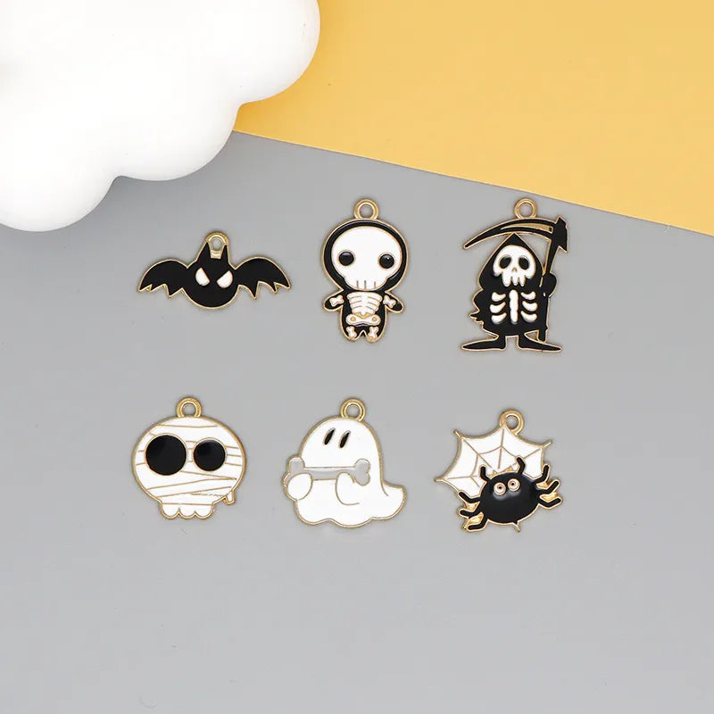 10 PCS/Package 11 * 21mm 14 * 24mm 18 * 24mm Alloy Pumpkin Eye Skull Pendant