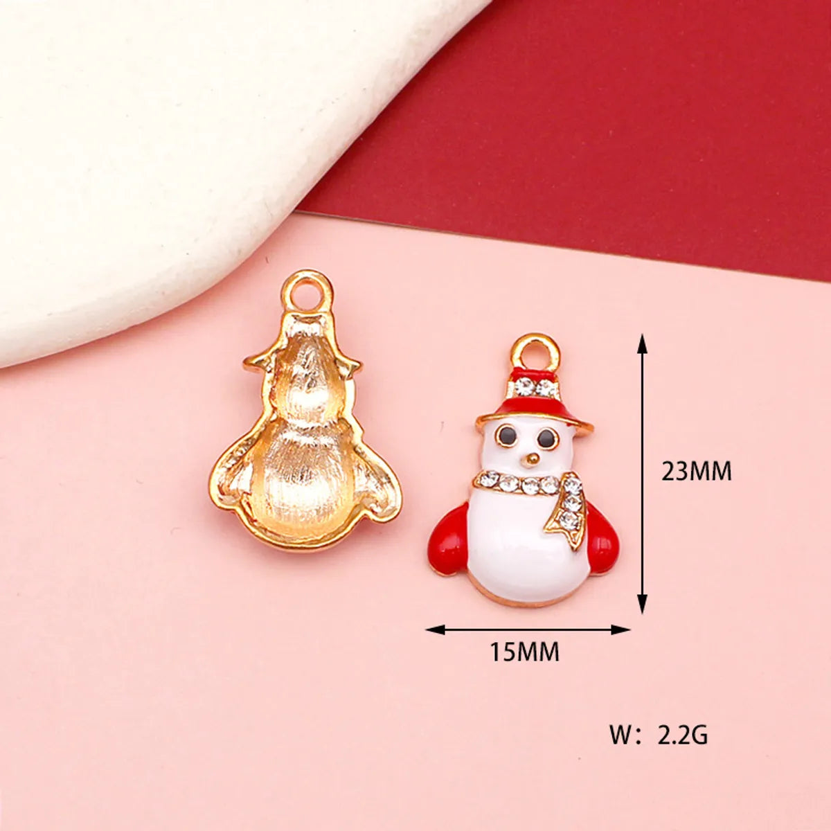 10 PCS/Package 15*15mm 18*33mm 20*22MM Alloy Rhinestones Christmas Tree Santa Claus Elk Pendant