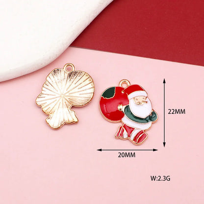 10 PCS/Package 15*15mm 18*33mm 20*22MM Alloy Rhinestones Christmas Tree Santa Claus Elk Pendant