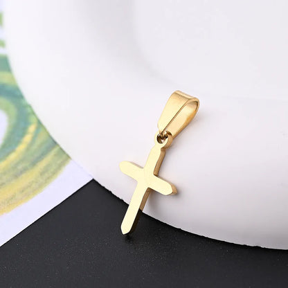 10 Pcs/Package 19x12  Mm 7x3.5mm 304 Stainless Steel 18K Gold Plated Rose Gold Plated Cross Simple Solid Color Polished Pendant