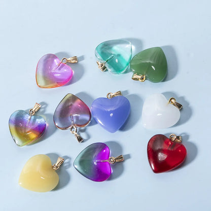 10 PCS/Package 20*20mm Glass Heart Shape Pendant